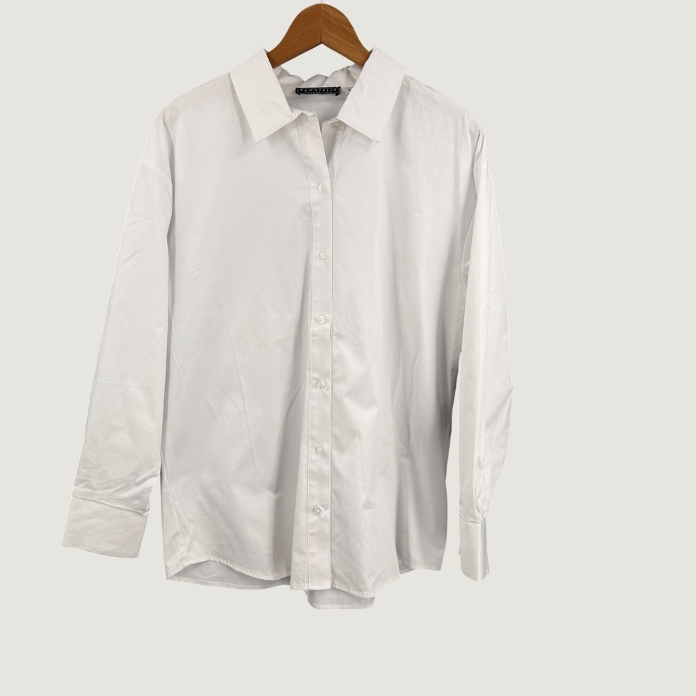Bagatelle Collection Button Down Shirt Small White 100% Cotton Long Sleeve New
